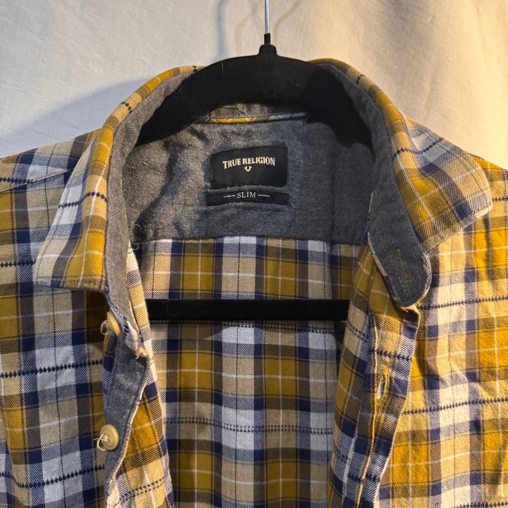 True religion plaid shirt button up